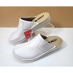 LEON 360 White Women Sz 38 Shoes-Soft Leather Comfortable Non-Slip Sole Medical